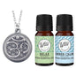 Wild Essentials Pewter Aum Essential Oil Diffuser Necklace Gift Set with Inner Calm & Relax Oils – Nickel Free Alloy Pendant with 12 Color Pads – USA Made Oils & Perfume Necklace – Family Company - color: Pewter Aum, size: 2 Oils