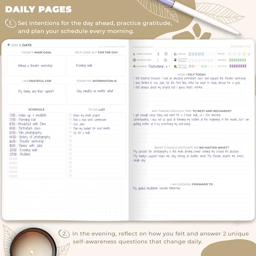 Clever Fox Self-Care Journal – Wellness & Daily Reflection Notebook – Mental Health & Personal Development Journal – Self-Care, Meditation & Mood Journal for Women & Men – Large (Seashell) - color: Seashell, size: Smaller Than A4 (7x10'')