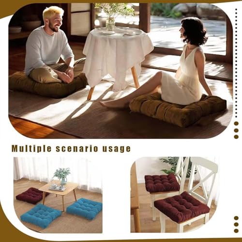 Large Floor Pillow Cushion for Adults Meditation Cushion Large Floor Sitting Soft Seat Pillow for Tatami Living Room Yoga Chatting 22x22 Inch Brown