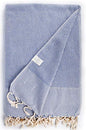 Bersuse 100% Cotton Ventura XL Throw Blanket for Couch - 100% Cotton - 60x90 Inches, Denim Blue - color: Denim Blue