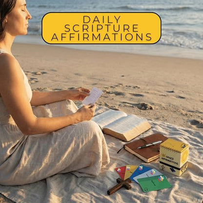 Bible Verse Cards – 150 Christian Affirmation Cards with Scripture Reflections to Renew the Mind & Overcome Challenges | Devotional Cards for Prayer, Personal Growth & Groups | Grace Affirmations - color: Yellow