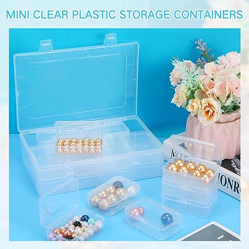 Blulu 13 Pieces Small Bead Organizers Plastic Bead Storage Containers with Lids Mini Clear Storage Cases Transparent Craft Boxes for Jewelry Diamonds DIY Art Craft Accessory(3.3 x 2.2 x 1 Inch) - size: 3.3 x 2.2 x 1 Inch