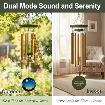 Personalized Memorial Wind Chimes for Outside, Sympathy Gifts Wind Chime for Loss of Loved One, Beautiful Decor with Deep Tone, Ideal for Funeral, Remembrance & Bereavement, Produced in US