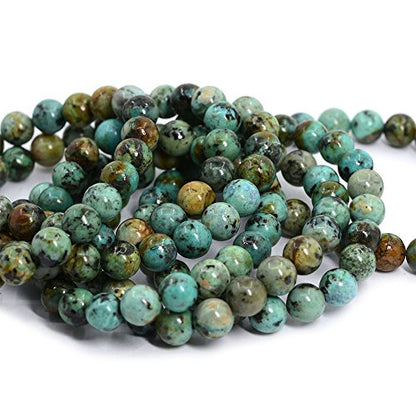 Justinstones 8mm Round Beads Stretch Bracelet 7 Inch Unisex - color: African Turquoise