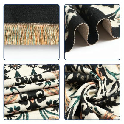 QIUTIMIY Pashmina Shawl Wraps for Womens Winter Scarf Reversible Pattern Designer Ladies Shawls and Wraps for Evening Dresses - color: Flower7-black