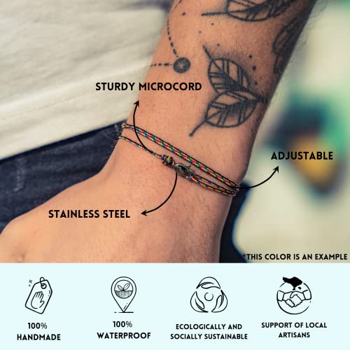 Made by Nami Nautical Rope Bracelet for Men Waterproof & Adjustable Wrap String Bracelets with Snap Hook Gift for Him - color: Outdoor Gold
