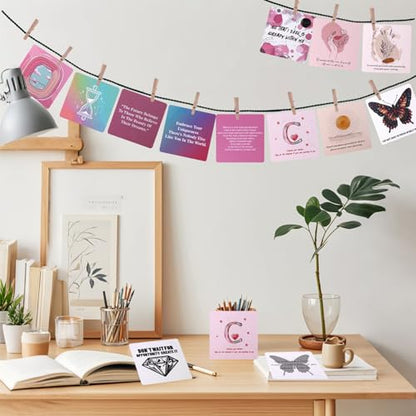 Havaro Daily Positive Affirmation Cards for Women – Mindfulness Cards – 50 Empowering Motivational Quotes for Confidence, Self-Love & Stress Relief | Premium Gift Box for Meditation & Journaling