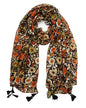 YOUR SMILE Large Boho Scarf for Women Lightweight Floral Printed Scarves Fall Winter Fashion Fringed Shawl wraps - color: 39