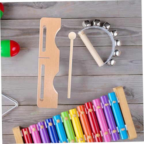 Yardwe Wooden Double Bass Bang Beech Rhythm Block Mallet Percussion Block Professional Musical Instrument for Adults
