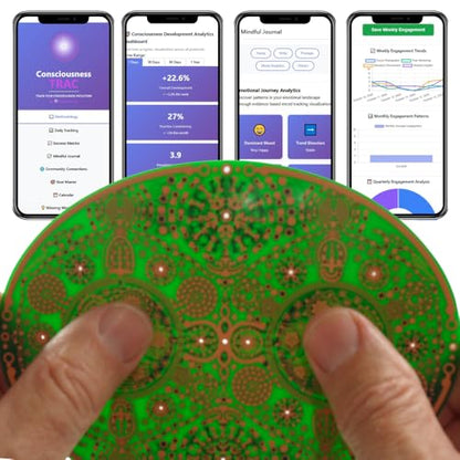 Portal Plate - Meditation Enhancement Tool with Consciousness Tracking - Sacred Geometry Device for Deep Spiritual Practice & Awareness Expansion - Includes Free App 5.75"×4.25"
