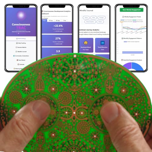 Portal Plate - Meditation Enhancement Tool with Consciousness Tracking - Sacred Geometry Device for Deep Spiritual Practice & Awareness Expansion - Includes Free App 5.75"×4.25"