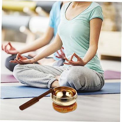 1set Meditation Singing Bowl with Cushion Striker Handmade Nepalese Sound Bowl for Healing Practices for Mindfulness Relaxation