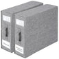 Bed Sheet Organizer 2 Pack – Foldable Linen Closet Storage for Full or Twin Size Sheets, Duvet Covers & Pillowcases, Fabric Container with Zipper & Handles, Grey