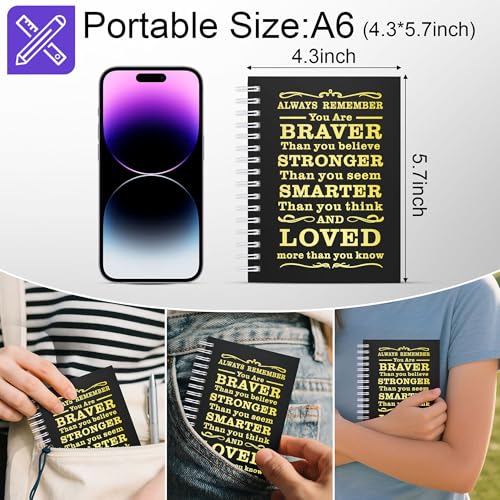 3Pcs A6 Spiral Notebook,Inspirational Journal,Motivational Journal for Women Men,Spiral Journal Notebook College Ruled Daily Diary for School,Travel,Business,Work (3Pcs-A6 Always Black) - color: 3pcs-a6 Always Black