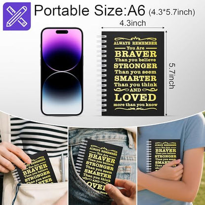 3Pcs A6 Spiral Notebook,Inspirational Journal,Motivational Journal for Women Men,Spiral Journal Notebook College Ruled Daily Diary for School,Travel,Business,Work (3Pcs-A6 Always Black) - color: 3pcs-a6 Always Black