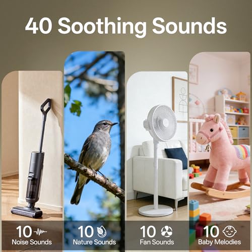 Hotmoon Sound Machine for Sleep, Cocoon 2 White Noise Sound Machine with 40 Relaxing Sounds, Dual-Speaker & Timer, 8 Night Light, Pink Brown Green Noise for Sleeping Adults, Office Privacy, Plug-in - size: green