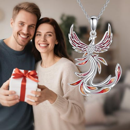 Animal Necklace 925 Sterling Silver Pendant Jewelry Gift for Women Animal Lover - style: Phoenix