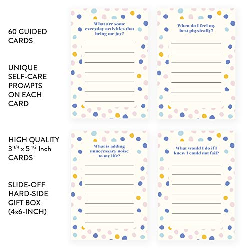 WORLD TRAVELER Eccolo Mindfulness Cards for Self Care and Stress Relief, Taking Care of Me, Deck of 60 Questions Cards with Prompts to Stay Grounded, Grateful, and Reflect, Gift Box Design