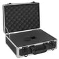 14 Inch Hard Shell Carrying Case Ideal for Wireless Mic System Storage & Camera Gear Transportation, Aluminum Alloy Sturdy Build, Customizable Pre-Diced Foam, Black