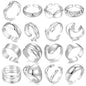 16 PCS Gold Chunky Rings Set for Women, 14k Gold Plated Thick Dome Stackable Open Rings Trendy Dainty Minimalist Jewelry Gifts - color: 03-Silver