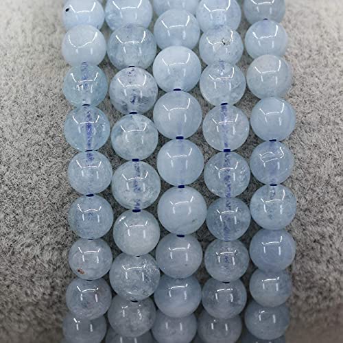 Angelstones Handmade Natural Healing Gemstone 6mm Round Beads Stretch Crystal Bracelet 7 Inch Unisex - color: Aquamarine