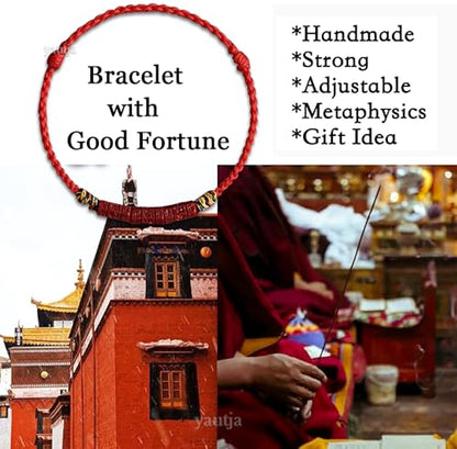 yautja Tibetan Buddhist Lucky Red String Bracelets Spiritual Protection Handmade Adjustable Red Buddha Bracelet Yoga Prayer Cinnabar Beads Amulet Bracelet Evil Protection Women Jewelry Gift for Health Charm Wealth Good Fortune - color: red