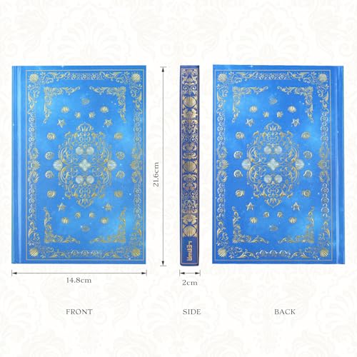 Hardcover Lined Journal - 224 Pages 100GSM Thick A5 Notebook with Gilded Edges & Gold Foil, Celestial Ocean Shells Mystic Diary for Women, Dream Journal