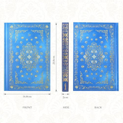 Hardcover Lined Journal - 224 Pages 100GSM Thick A5 Notebook with Gilded Edges & Gold Foil, Celestial Ocean Shells Mystic Diary for Women, Dream Journal