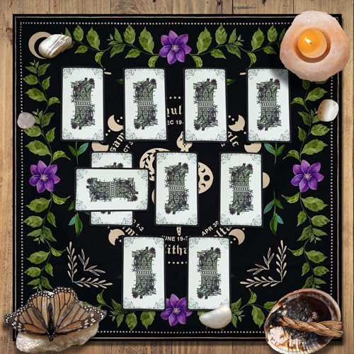 Knana Tarot Altar Cloth Mat - Silk for Reading - Witchcraft Accessories - Tarot Card Bag (Black Snake) - color: Black Snake