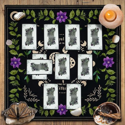 Knana Tarot Altar Cloth Mat - Silk for Reading - Witchcraft Accessories - Tarot Card Bag (Black Snake) - color: Black Snake