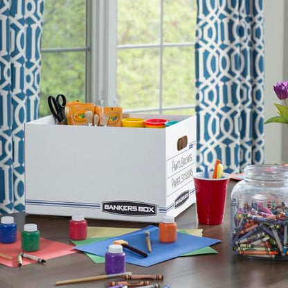 Bankers Box 12 Pack Standard Duty File Storage Boxes, Standard Assembly, Removable Lid, Letter/Legal (0071301)