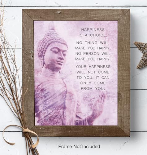 Buddhist Inspirational Quotes LARGE 11x14 - Motivational Quotes Wall Art - Zen Om Decor - Buddha Art - Inspirational Gifts for Women - positive Affirmations spiritual Gifts - Meditation Room Decor - size: 11"L x 14"W