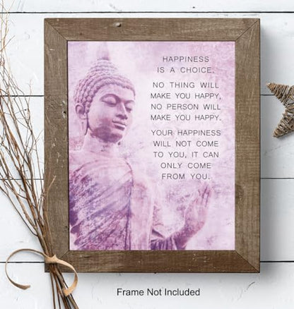 Buddhist Inspirational Quotes LARGE 11x14 - Motivational Quotes Wall Art - Zen Om Decor - Buddha Art - Inspirational Gifts for Women - positive Affirmations spiritual Gifts - Meditation Room Decor - size: 11"L x 14"W