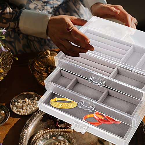 Zerodeko Decorative Desktop Storage Box Jewelry Organizer Drawer Design for Easy Access for Bedroom Dressing Table Maximize Space and Keep Your Belongings Tidy