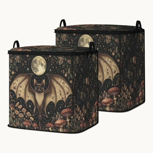 2pcs closet organizers and storage under bed,clothing blanket sweater sheet bedding comforter duvet quilt pillow toy storage bags with lids,dorm room essentials for containers 95L - color: 46