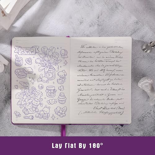 TIEFOSSI Lined Journal Notebook for Women Men, Leather Journal with Pen, A5 Evil Eye Hardcover Notebook for Work, Journaling, Travel & School, 100 GSM Thick Paper, 320 Numbered Pages, 6.2 x 8.3 in - color: Deep purple