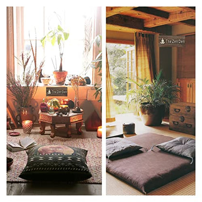 The Zen Den signs Room Decor Meditation in Progress Wall Hanging Sign,Inspirational Wooden Door Plaque for Yoga Studio Bedroom Decoration (Brown)