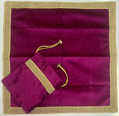 SMMS Spiritual Velvet Table Cloth Altar Tarot Spread (Wine, Small- 46cm*46cm/ 18inch*18inch) - color: Wine, size: Small- 46cm*46cm/ 18inch*18inch