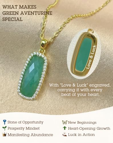 Natural Gemstone New Beginnings Birthday Graduation Gifts 925 Silver Jewelry Plated with 18K Gold Protection Necklace for Women - color: Prosperity & New Beginnings