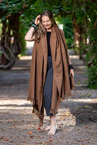 Meditation Shawl or Meditation Blanket, Shawl/Wrap, Oversize Scarf/Stole. Large. Unisex. - color: Sand Brown