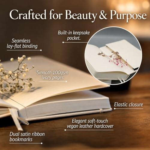 Guided Journal for Women | 13-Week Mindfulness & Self-Reflection Journal for Self-Care, Gratitude & Personal Growth | Unique Daily Prompts & Exercises | A5 Vegan Leather | Elegant Gift Box | Her Vibe (Beige-Ritual set) - color: Beige-Ritual set