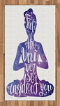 Ambesonne Yoga Area Rug, Female Silhouette with Watercolor Space Design Inspirational Words Meditation, Flat Woven Accent Rug for Living Room Bedroom Dining Room, 2' 6" x 5', Violet and White