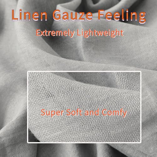 Harewom Lightweight Gauze Linen Feeling Shawl Wraps for Women Beach Summer Scarf for Evening Wedding Dresses - color: Shawl Wraps - Light Gray