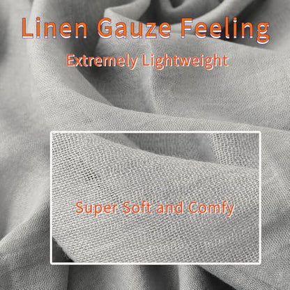 Harewom Lightweight Gauze Linen Feeling Shawl Wraps for Women Beach Summer Scarf for Evening Wedding Dresses - color: Shawl Wraps - Light Gray