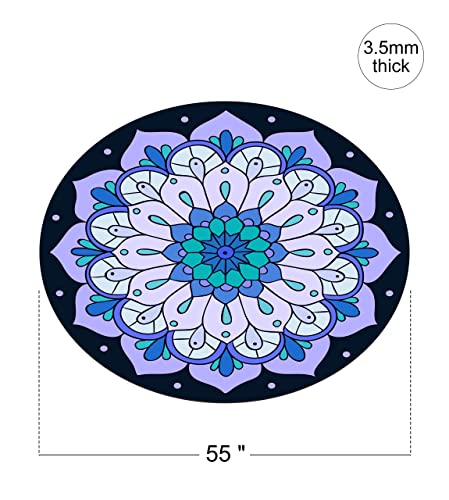 Round Meditation Pilates Yoga Mat Luxury Suede Large Yoga Mat Natural Rubber Non-Slip Base is ery Suitable for Meditation, Stretching, Yoga Environmental Protection, Fitness Exercise, Home and Outdoor. 140CM Diameter - color: Light purple