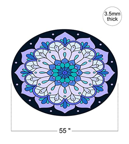Round Meditation Pilates Yoga Mat Luxury Suede Large Yoga Mat Natural Rubber Non-Slip Base is ery Suitable for Meditation, Stretching, Yoga Environmental Protection, Fitness Exercise, Home and Outdoor. 140CM Diameter - color: Light purple