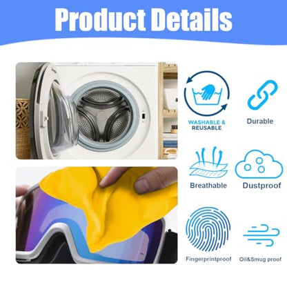 Microfiber Bags with Drawstring Soft Protective Pouch for Blanket,Shoes,Travel Cloth,Camping Bag,Sleeping Bag,Handbag,Winter Coat,Bulky Bedding (6 Pack, Yellow, 17.7” x 22”)