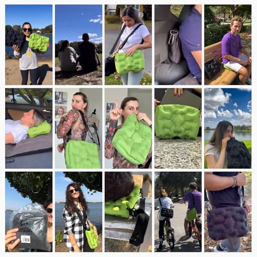 ATEPA Cloud Airbag Inflatable Sling Bag, Ultralight 15L Crossbody Travel Bag with Convertible Pillow & Lumbar Support, Packable Shoulder Bag for Travel, Hiking & Outdoor Adventure - color: Black
