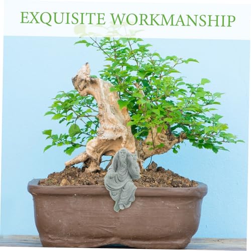 Hemoton Decorative Buddha Figurine Sandstone Craft for Zen Garden Tranquil Monk Statue for Home Decor and Fish Tank Unique Miniature Bonsai Ornament