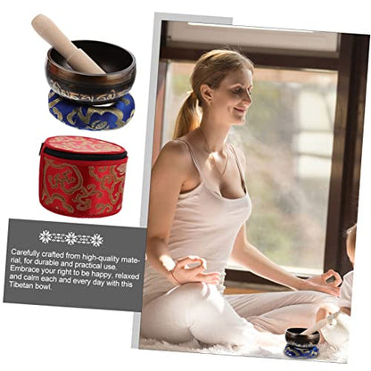 Tibetan Singing Bowl Set for Meditation Handcrafted Sound Bowl with Mallet Cushion and Storage Box Yoga Mindfulness and Relaxation
